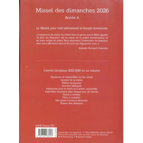 Missel des dimanches 2026 dos