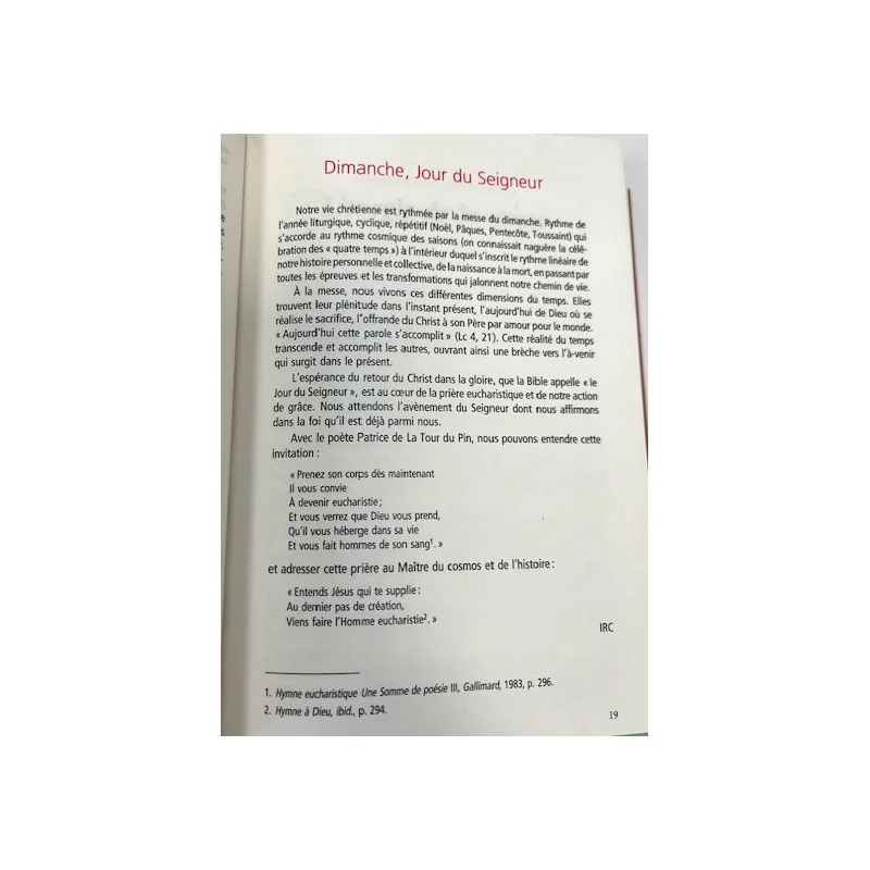 Missel des dimanches 2026 page intérieure