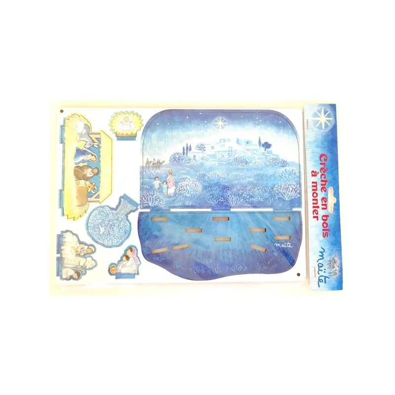 Crèche de Noël en bois Maite Roche - livrée à plat