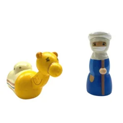 Chamelier et chameau - Crèche de Noël en bois tourné