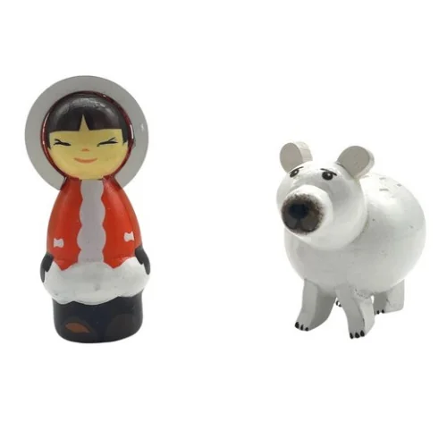 Esquimau et ours - Crèche de Noël en bois tourné Esquimau et ours - Crèche de Noël en bois tourné