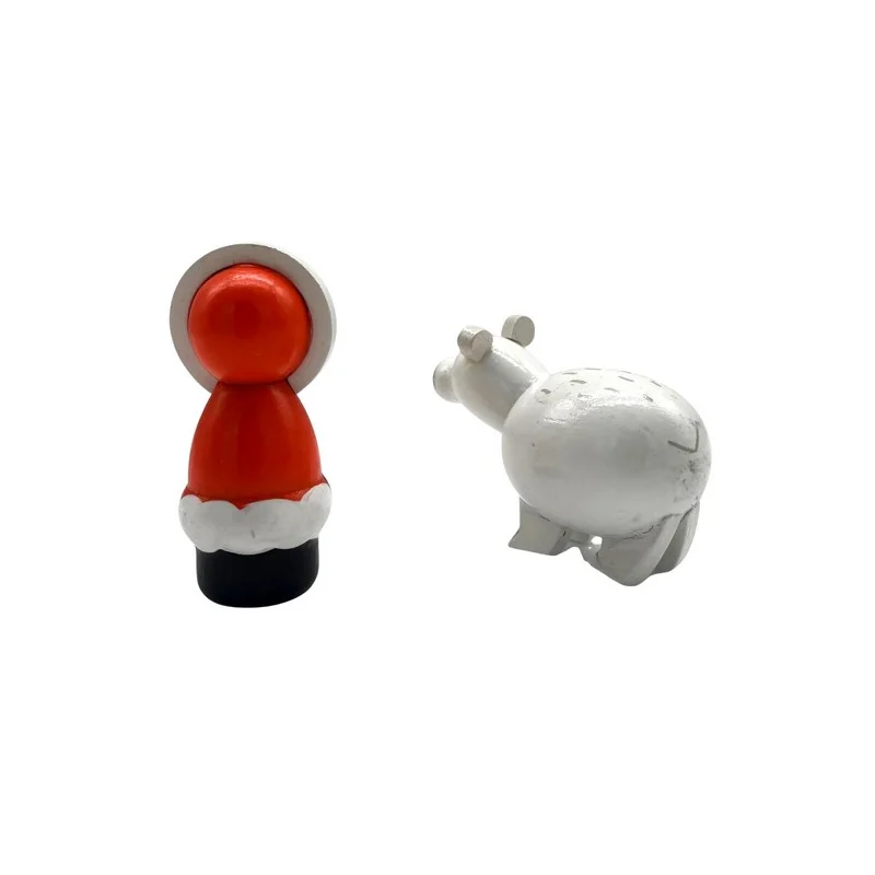 Esquimau et ours - Crèche de Noël en bois tourné