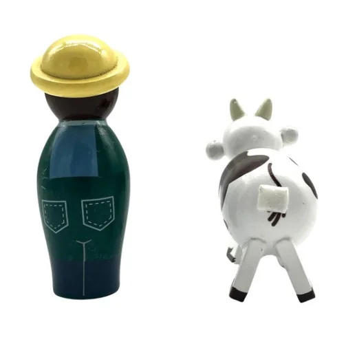 Fermier et sa vache - dos