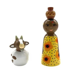 Africaine et sa chèvre