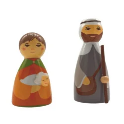 Crèche de Noël en bois tourné - 2 bergers