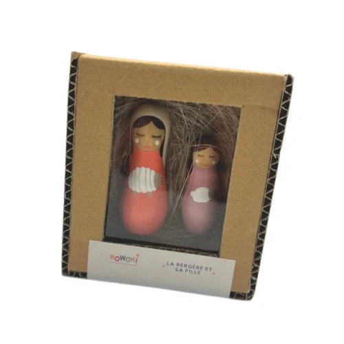 Crèche Howoki - Bergère et sa fille - boite