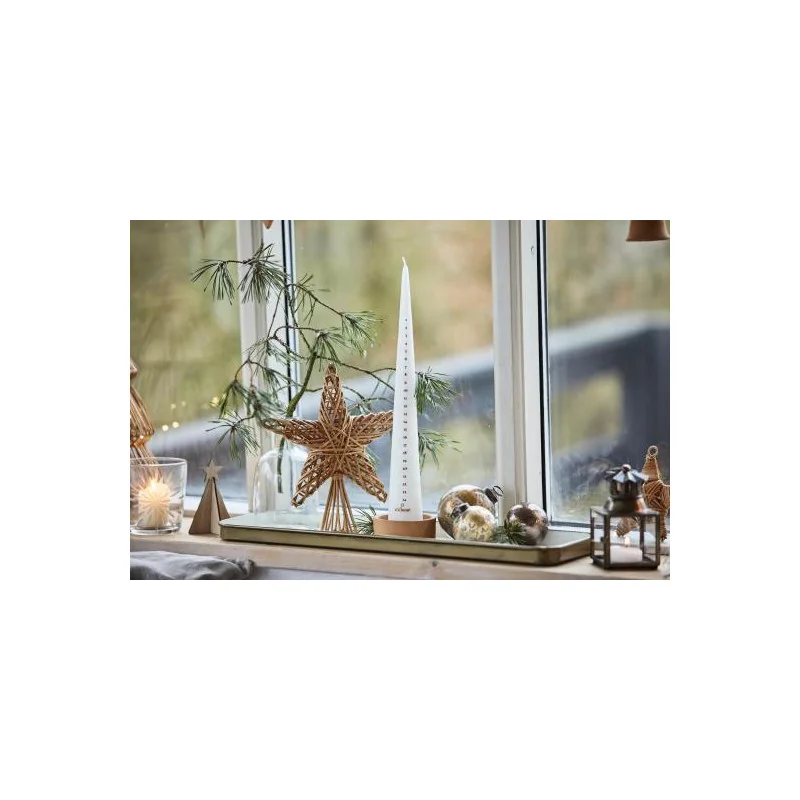 Bougie de l'Avent conique numérotée - Blanc - 35cm