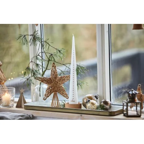 Bougie de l'Avent conique numérotée - Blanc - 35cm