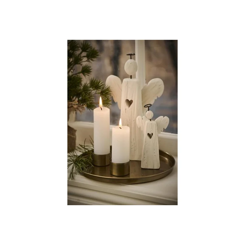 Statue Notre Dame de l'Eucharistie en albâtre avec dorure - 25cm | ...