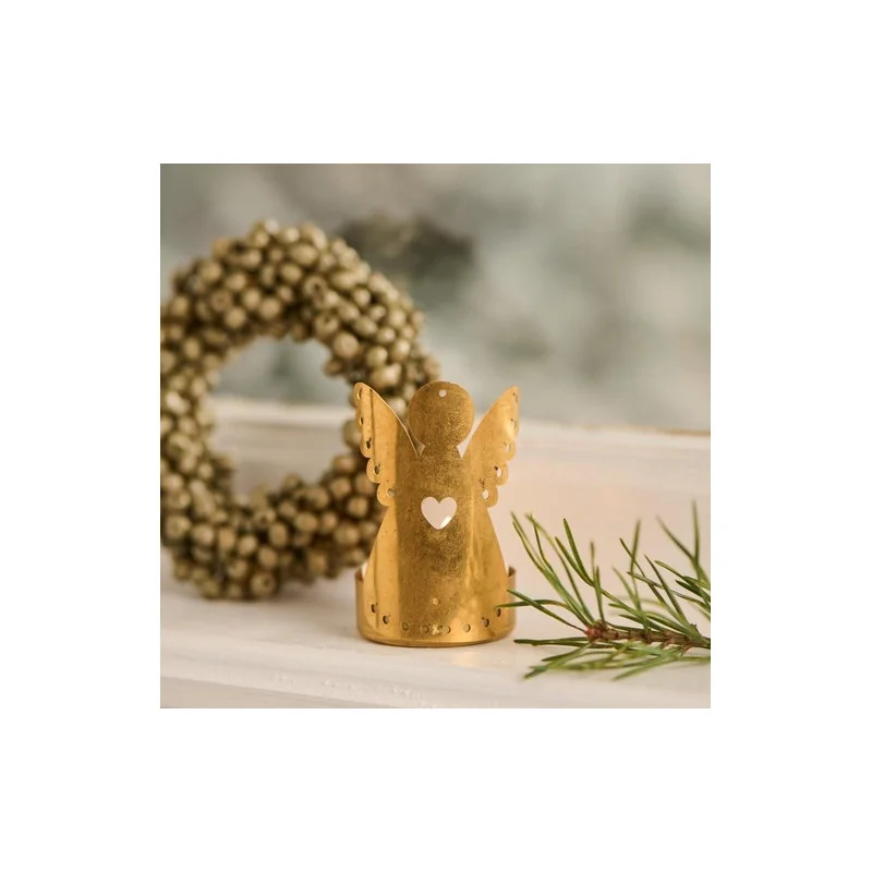 Bougeoir en laiton doré - Ange