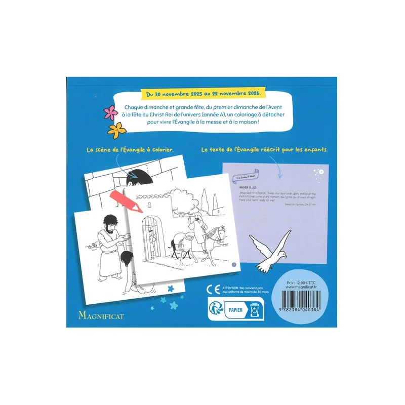 Je colorie... l'évangile du dimanche 2026 - dos