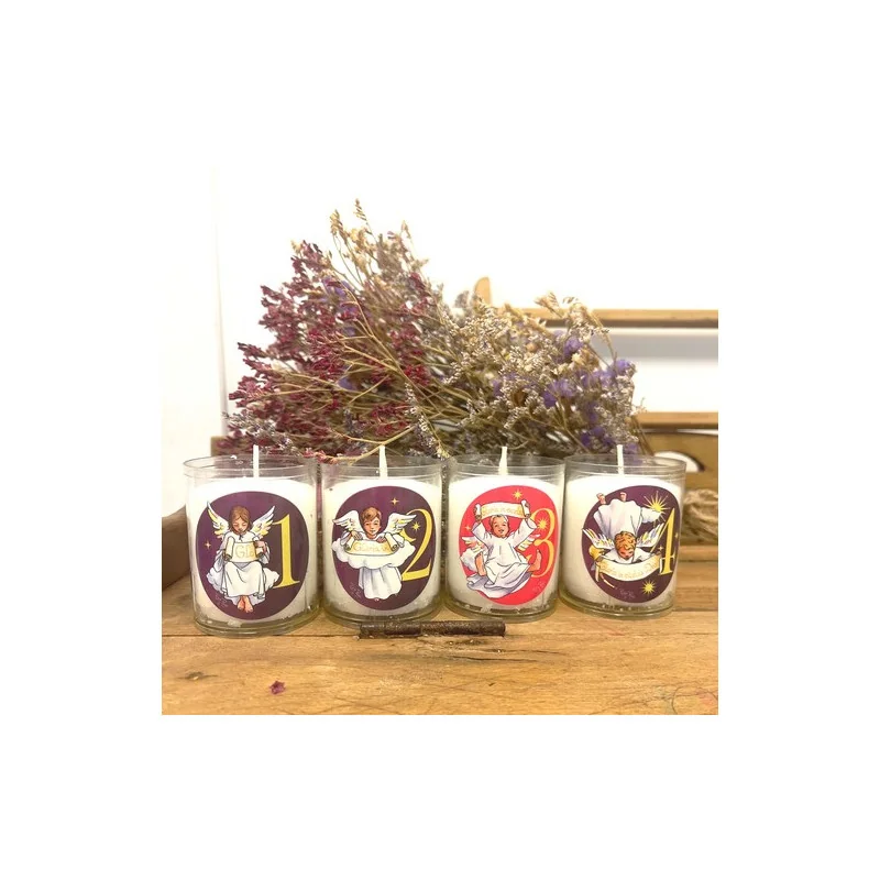 24 Petites Bougies de l'Avent numérotées - Gris Foncé | Comptoir Religieux