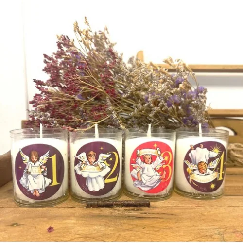 24 Petites Bougies de l'Avent numérotées - Gris Foncé | Comptoir Religieux