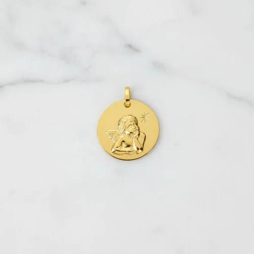 Médaille baptême Ange Pensif - Or