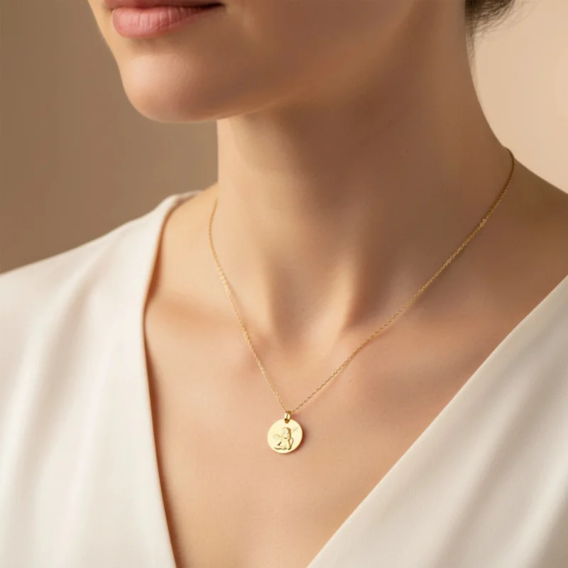 Médaille baptême Ange Raphael - Or | Comptoir Religieux