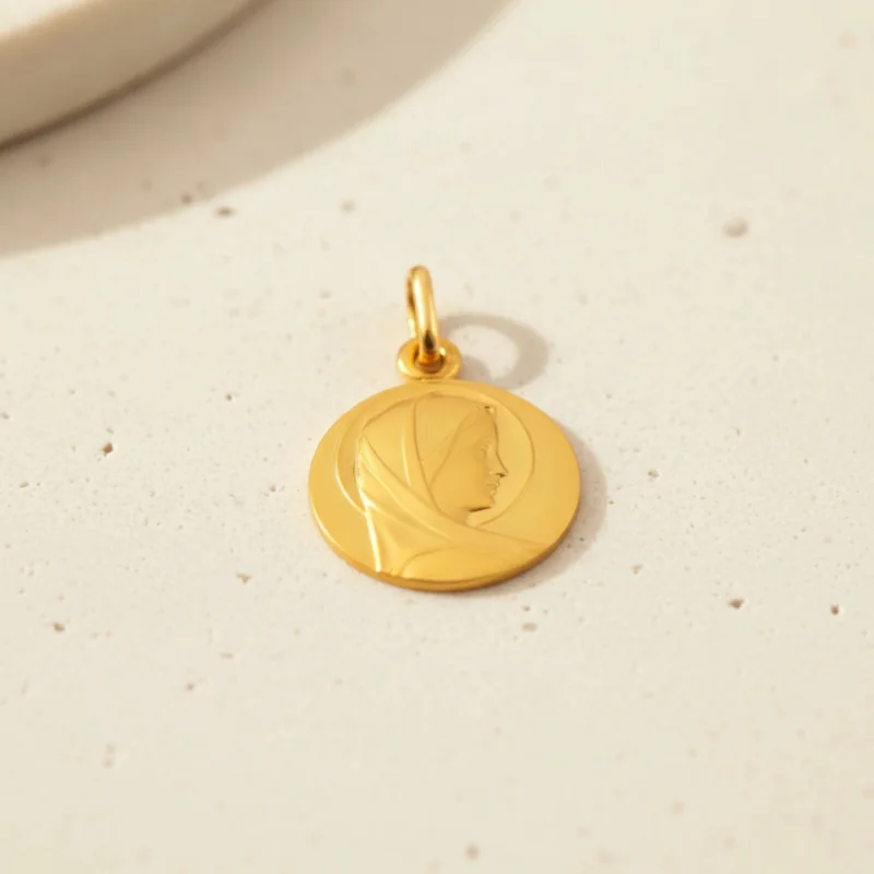 Médaille baptême \"profil de Vierge\" - Or  | Comptoir Religieux