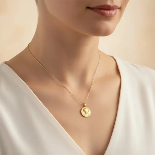 Médaille baptême \"Virgo Amabilis\" - Or | Comptoir Religieux