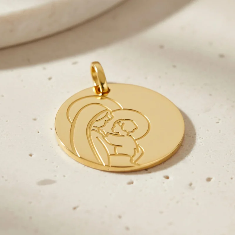 Médaille baptême Ange Raphael - Or | Comptoir Religieux