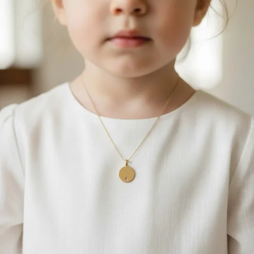 Médaille de baptême croix ajourée en or | Comptoir Religieux