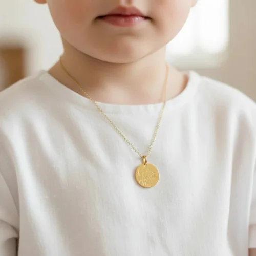 Médaille Vierge à l'enfant - Or - 1.17 grammes