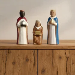 Crèche Nuit de Lumière - 3 rois mages | Comptoir Religieux