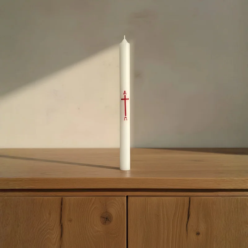 Cierge de baptême blanc | Comptoir Religieux