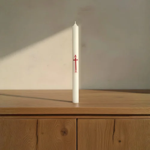 Cierge de baptême blanc | Comptoir Religieux