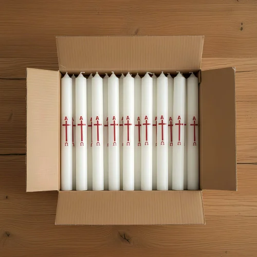 Cierge de baptême blanc | Comptoir Religieux