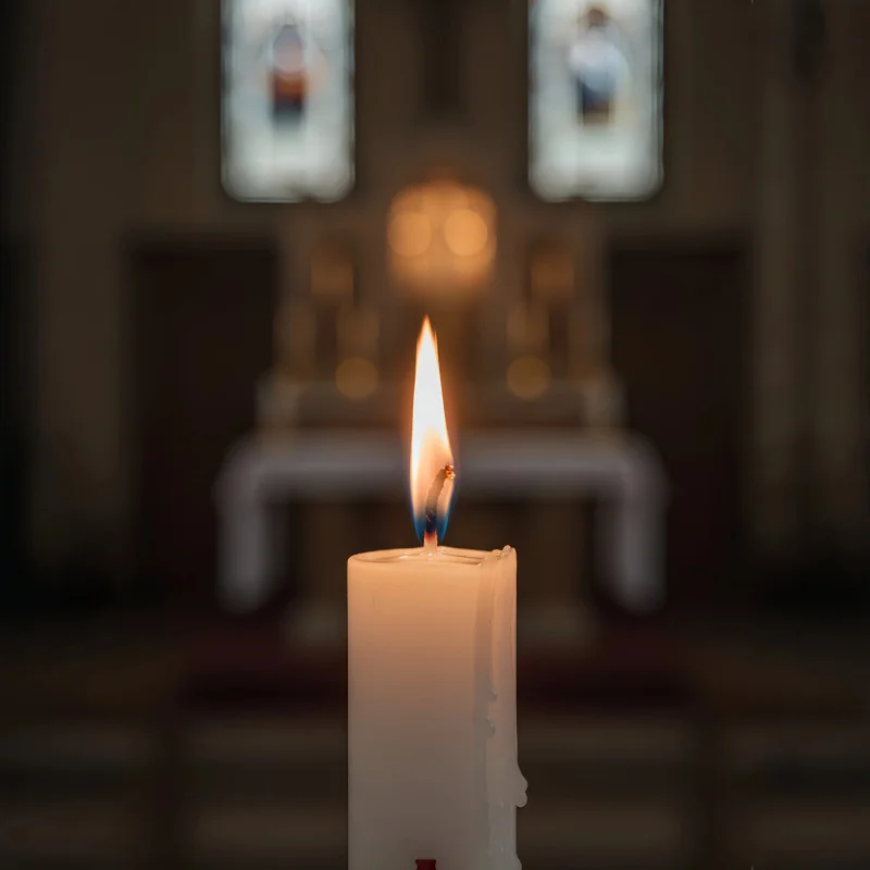 Cierge de baptême blanc | Comptoir Religieux