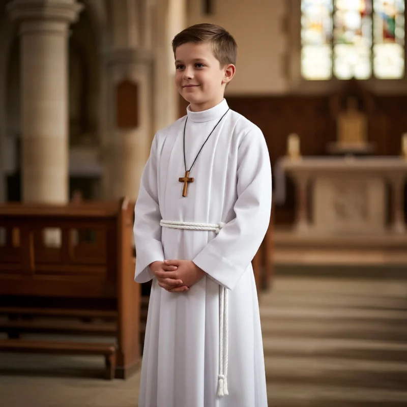 Aube, robe de communion 130cms | Comptoir Religieux