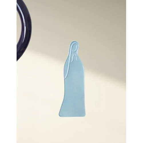 Vierge Céramique Murale – Bleu Ardoise