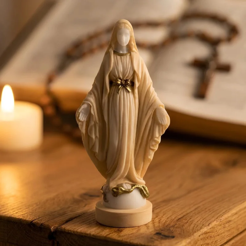Statue albâtre - 23 cm - Vierge miraculeuse | Comptoir Religieux