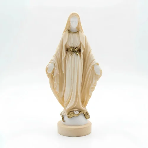 Statue albâtre - 23 cm - Vierge miraculeuse | Comptoir Religieux