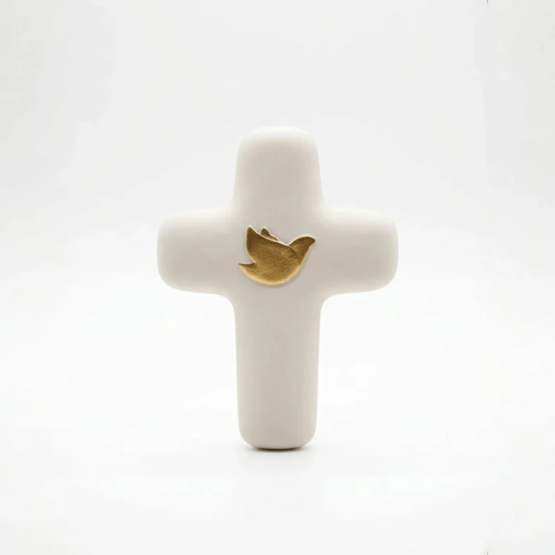 Croix Emany en pierre d'albâtre avec dorure - Croix de la paix | Co...