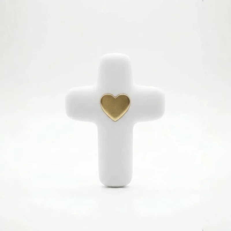 Croix Emany en pierre d'albâtre avec dorure - Croix de l'amour | Co...