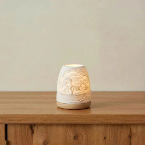 Photophore 'Igloo' avec Anges de Raphael  | Comptoir Religieux