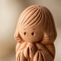 Petit ange gardien terre cuite - 6.5cm | Comptoir Religieux