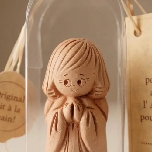 Petit ange gardien terre cuite - 6.5cm | Comptoir Religieux