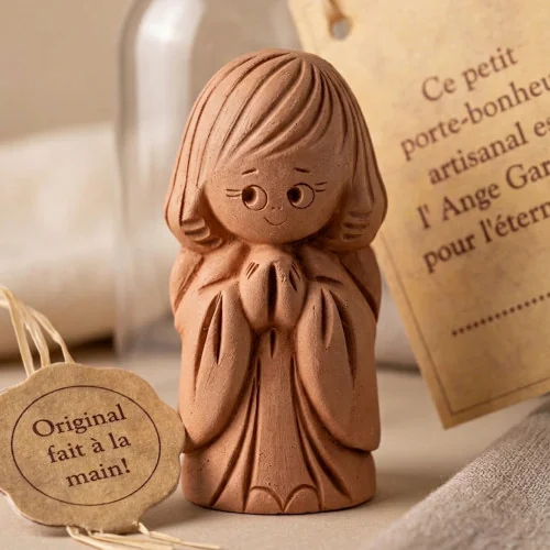 Petit ange gardien terre cuite - 6.5cm | Comptoir Religieux