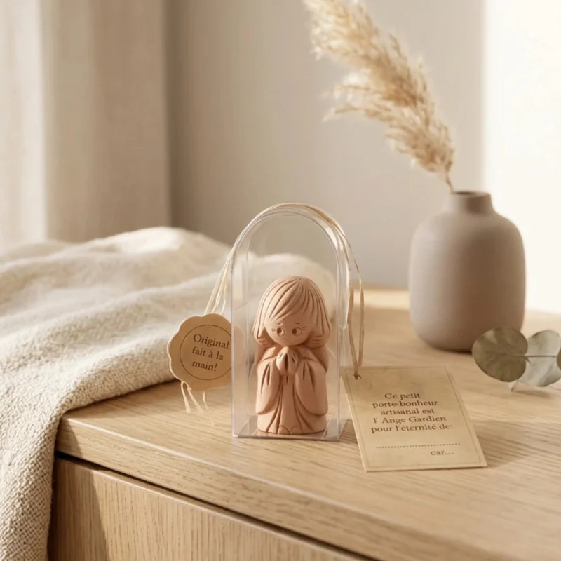 Petit ange gardien terre cuite - 6.5cm | Comptoir Religieux