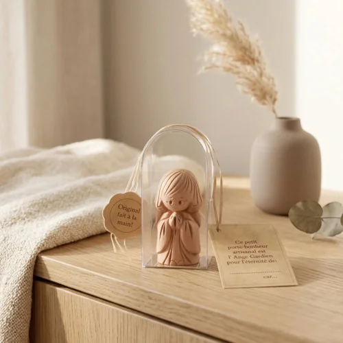 Petit ange gardien terre cuite - 6.5cm | Comptoir Religieux