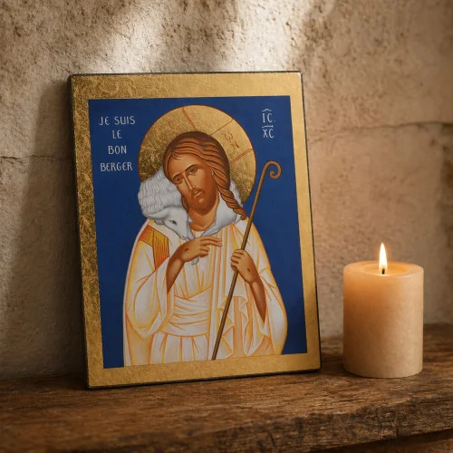 ICONE RELIGIEUSE OR - 10x12.5 - Le bon berger | Comptoir Religieux