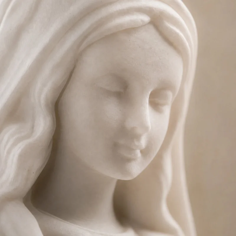 Statue Vierge miraculeuse en albâtre - 12cm | Comptoir Religieux