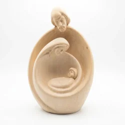 Statue moderne Sainte Famille en bois naturel 36cm | Comptoir Relig...