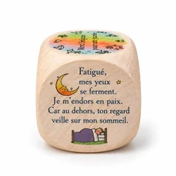 Dé de \"prière du soir\" 1 en bois | Comptoir Religieux