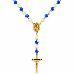 Chapelet en verre violet en chaine argentée | Comptoir Religieux