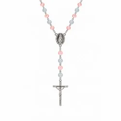 Chapelet en verre violet en chaine argentée | Comptoir Religieux