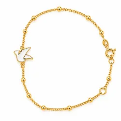 Petit Bracelet avec perles multicolores et petite croix - doré | Comptoir Religieux