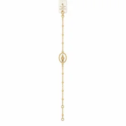 Petit Bracelet avec perles multicolores et petite croix - doré | Comptoir Religieux