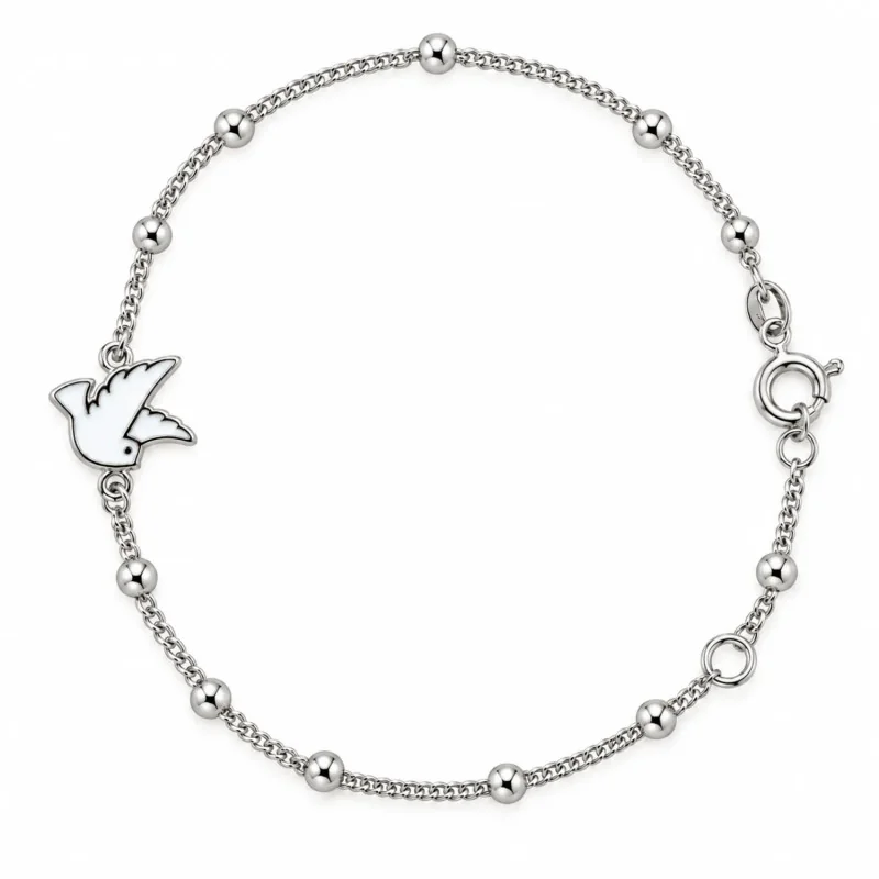 Petit Bracelet avec perles multicolores et petite croix - doré | Comptoir Religieux